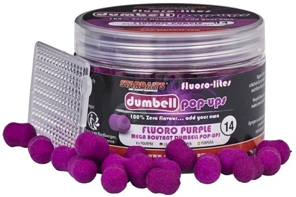 Starbaits Fluorolite Pop-Up Dumbell´s; Purple; 14 mm; 60 g Starbaits Fluorolite Pop-Up Dumbell´s; Purple; 14 mm; 60 g