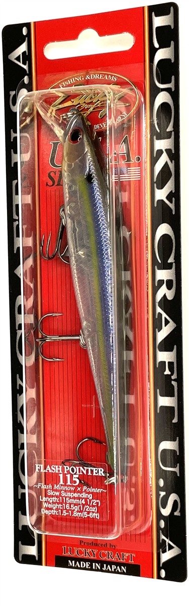 Lucky Craft Flash Pointer 115 slow suspending, 115 mm, 16,5 g, 1,5-1,8 m, Ghost Threadfin Shad