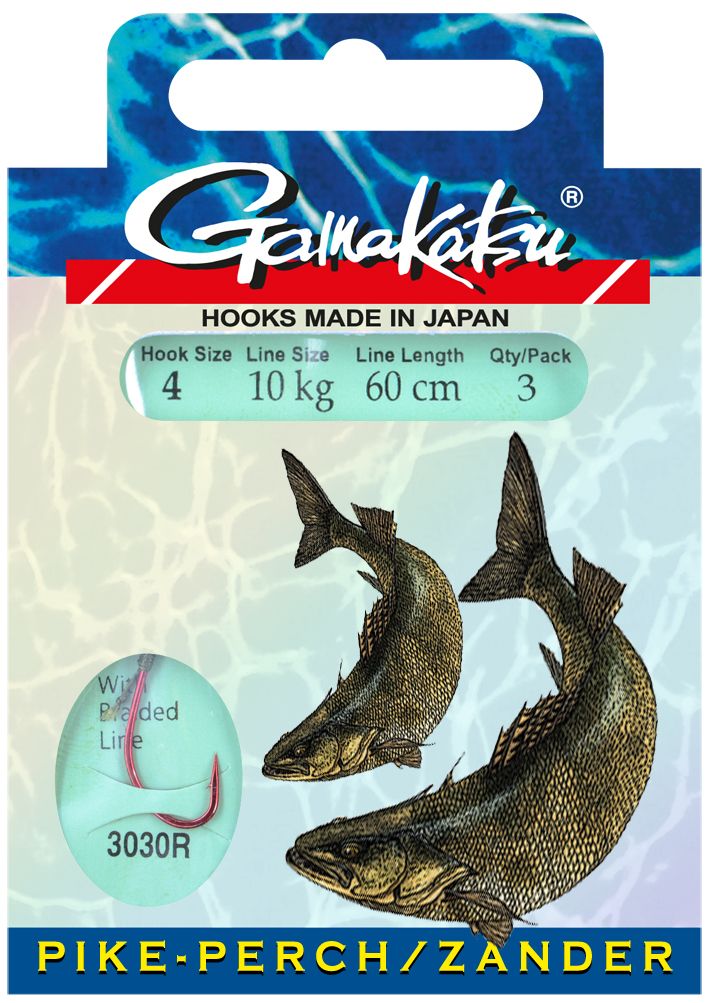 Gamakatsu Zander LS-3030 Rot 60 cm geflochten # 2 / 0,20 mm