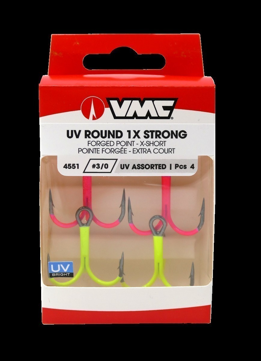 VMC TREBLE HOOK 4551UV ORANGE ROUND 1X STRONG