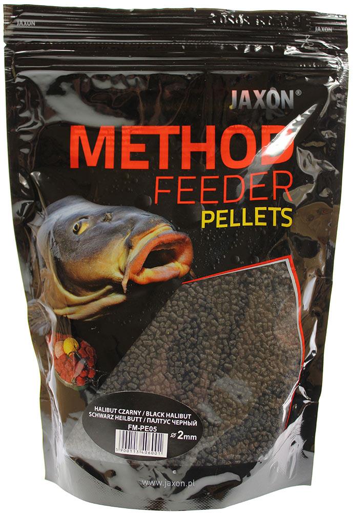 Jaxon Method Feeder Pellets 2 mm, 500 gr.; Black Hallibut