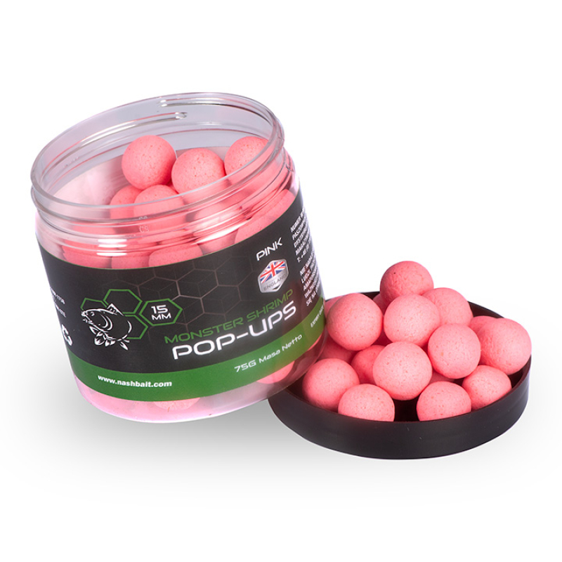 NashBait Monster Shrimp Pop-Ups # 15 mm Pink NashBait Monster Shrimp Pop-Ups # 15 mm Pink