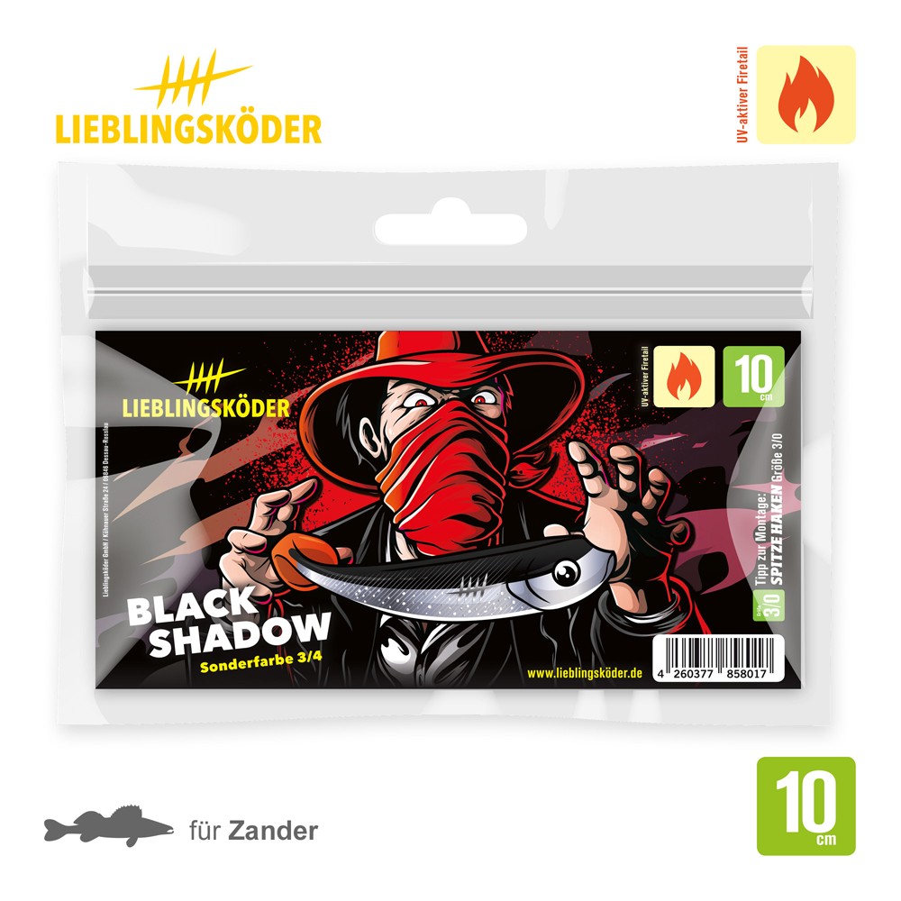 Lieblingsköder; Black Shadow; 10cm; Sonderfarbe