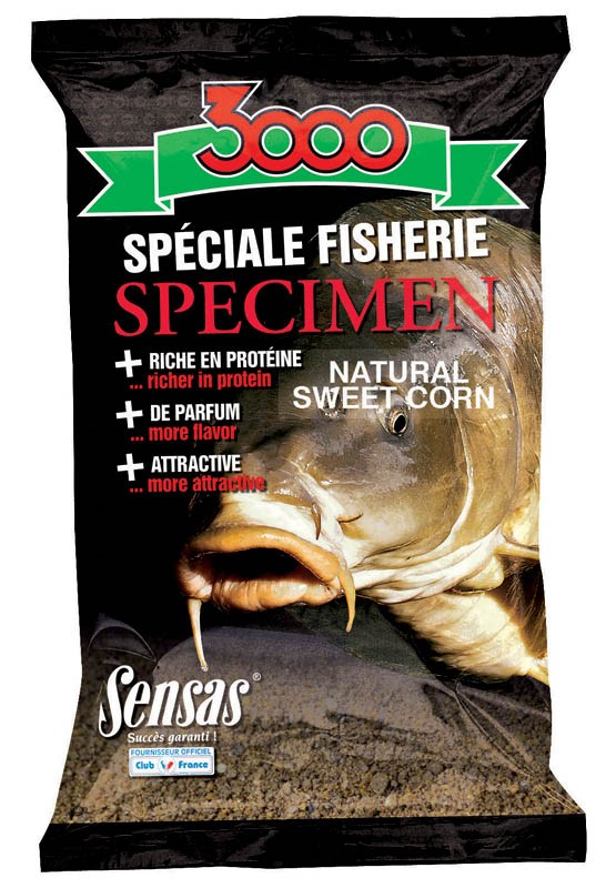 Sensas 3000 Specimen Spéciale Fisherie Natural Sweet Corn; 1KG