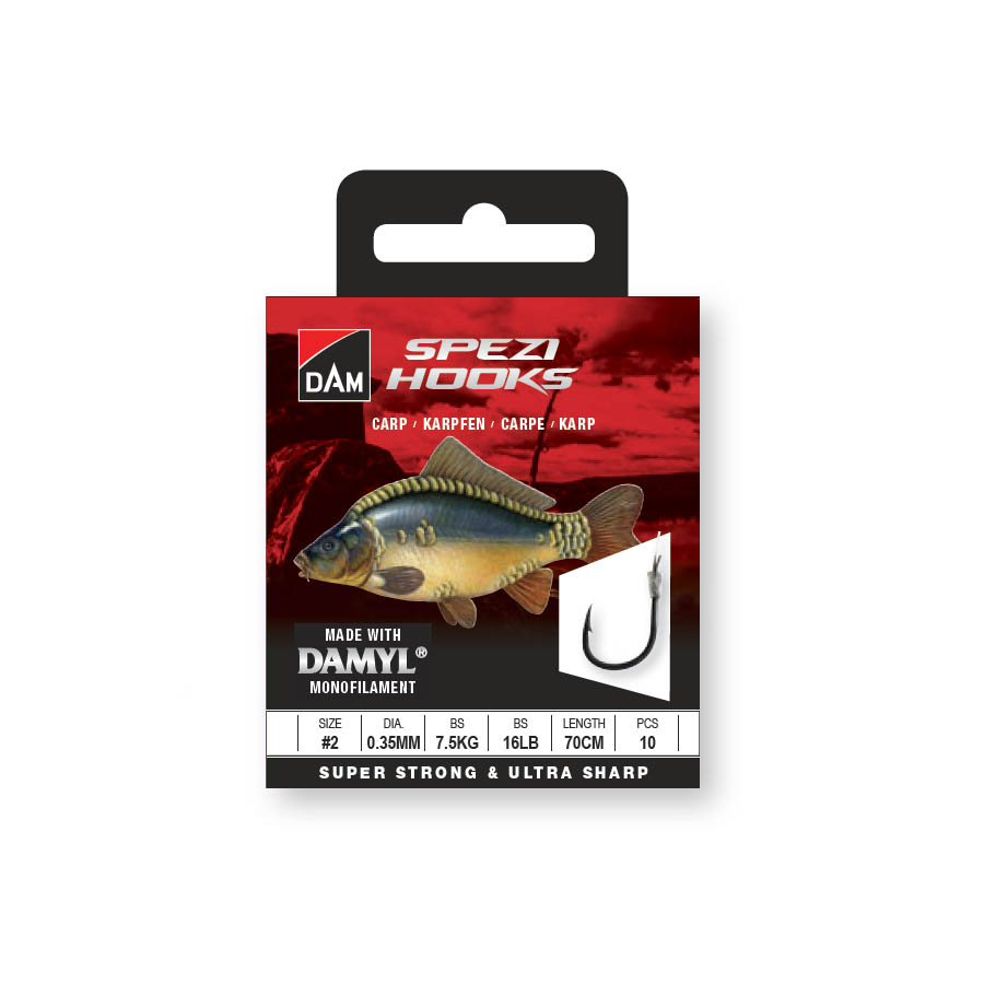 DAM SPEZI CARP SPEZI CARP 6 0.30MM 5.4KG 12LBS 70CM 10PCS