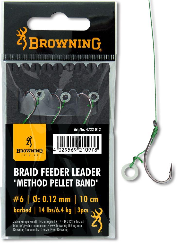 BROWNING BRAID FEEDER LEADER METHOD PELLET BAND BRONZE #8 6,4KG,14LBS 0,12MM 10CM 3STÜCK