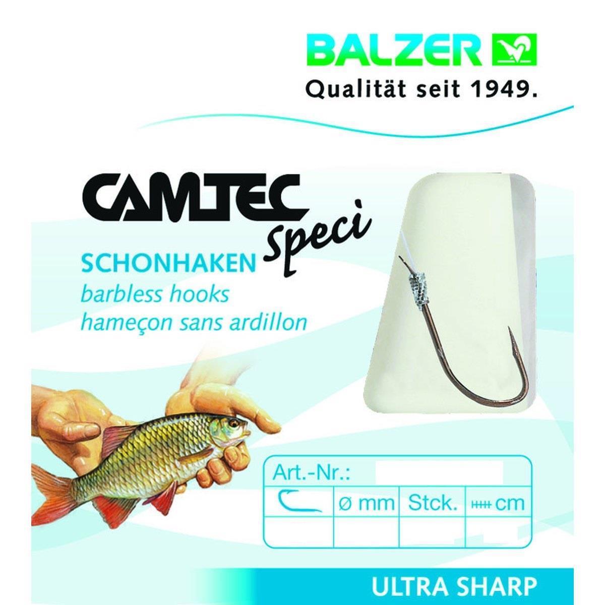 Balzer Camtec Speci Schonhaken; Gr. 16; 0,12 mm; 60 cm;10 Stück