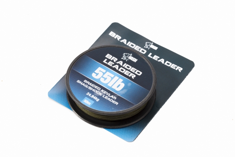 Nash Braided Kevlar Leader; 55lb; 50m