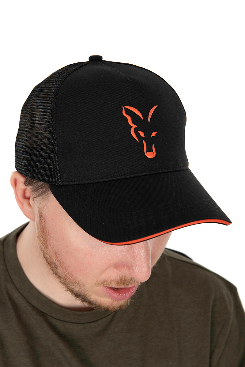 FOX COLLECTION TRUCKER CAP BLACK & ORANGE