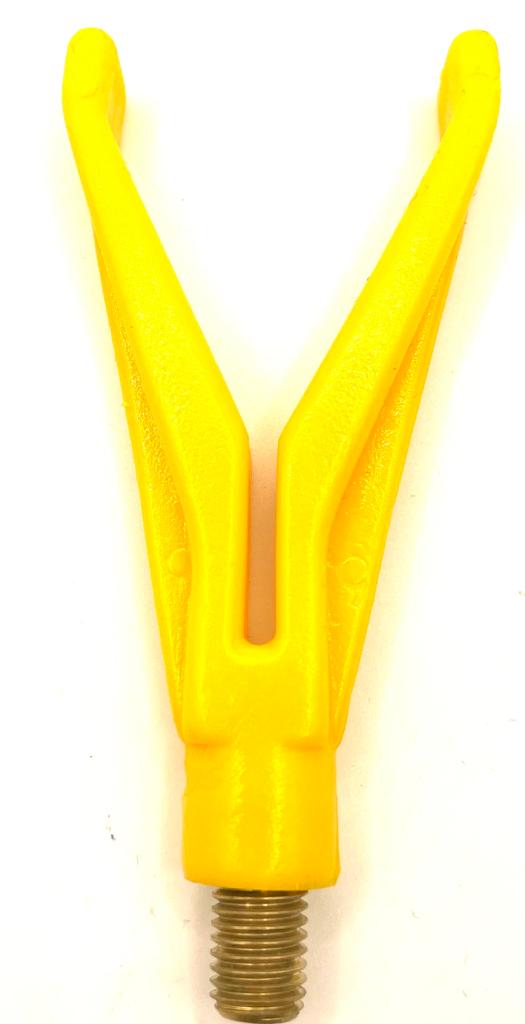 Das fängt V-Rutenauflage mit Messinggewinde; elastisch; gelb