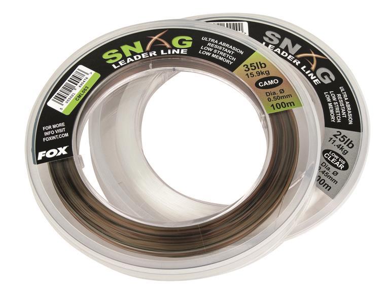 Fox Snag Leader Line Camo; 0,60 mm; 20,5 Kg; 100 m