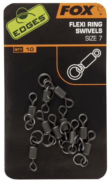 Fox Edges Flexi Ring Swivels Size: 7; Qty: 10