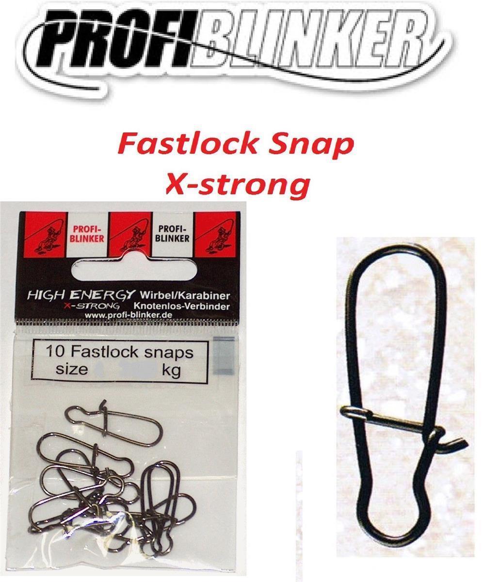 Profi Blinker Fastlock Snaps; Größe 16; 10 Stk. (27,2 kg) Schwarz