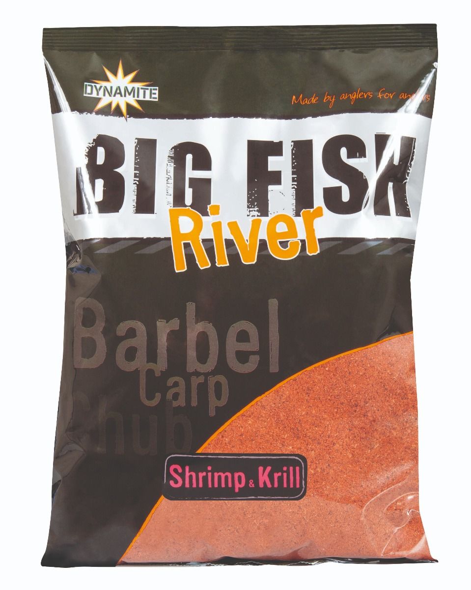 Dynamite Baits - Big Fish River Barbel Carp Shrimp & Krill Groundbait; 1,8kg