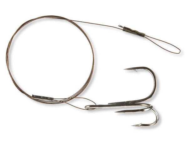 Cormoran Stahlvorfach mit Schlaufe und Drilling; 1 x 7; Gr. 2; 9 Kg.; 50 cm