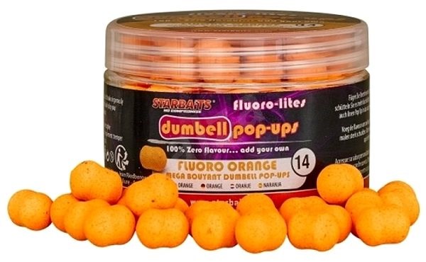 Starbaits Fluorolite Pop-Up Dumbell´s; Orange; 14 mm; 60 g Starbaits Fluorolite Pop-Up Dumbell´s; Orange; 14 mm; 60 g