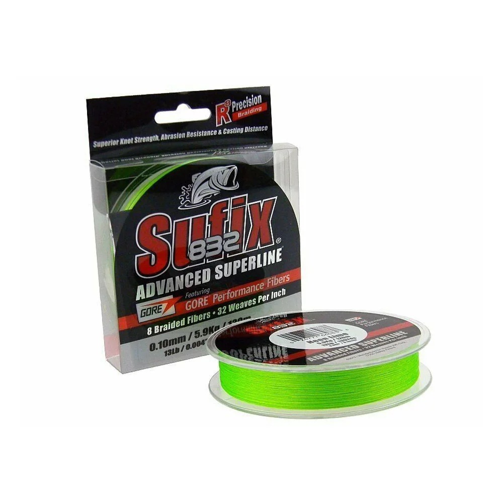 Sufix 832 Advanced Superline 8 Braid 120 m Neon Lime 0,13 mm / 8,2 kg