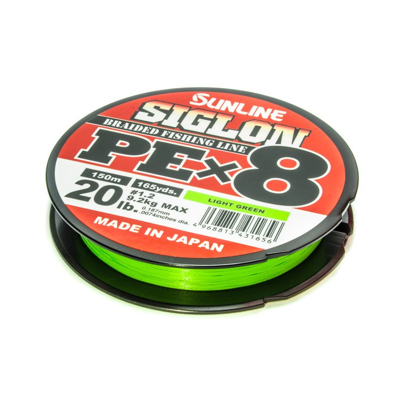 Sunline Siglon PE X 8; 13kg PE#1,7; hellgrün; 150m
