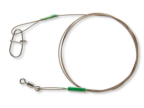 Cormoran Stahlvorfach mit Karabiener und Wirbel 7 x 7; L: 20 cm; 9,0 Kg.; 2 Stück