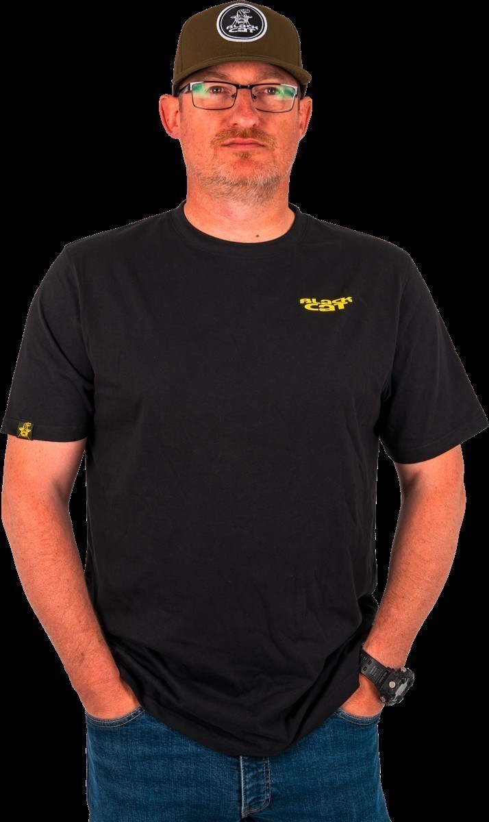 Black Cat Chase Dreams Schwarzes T-Shirt 3XL