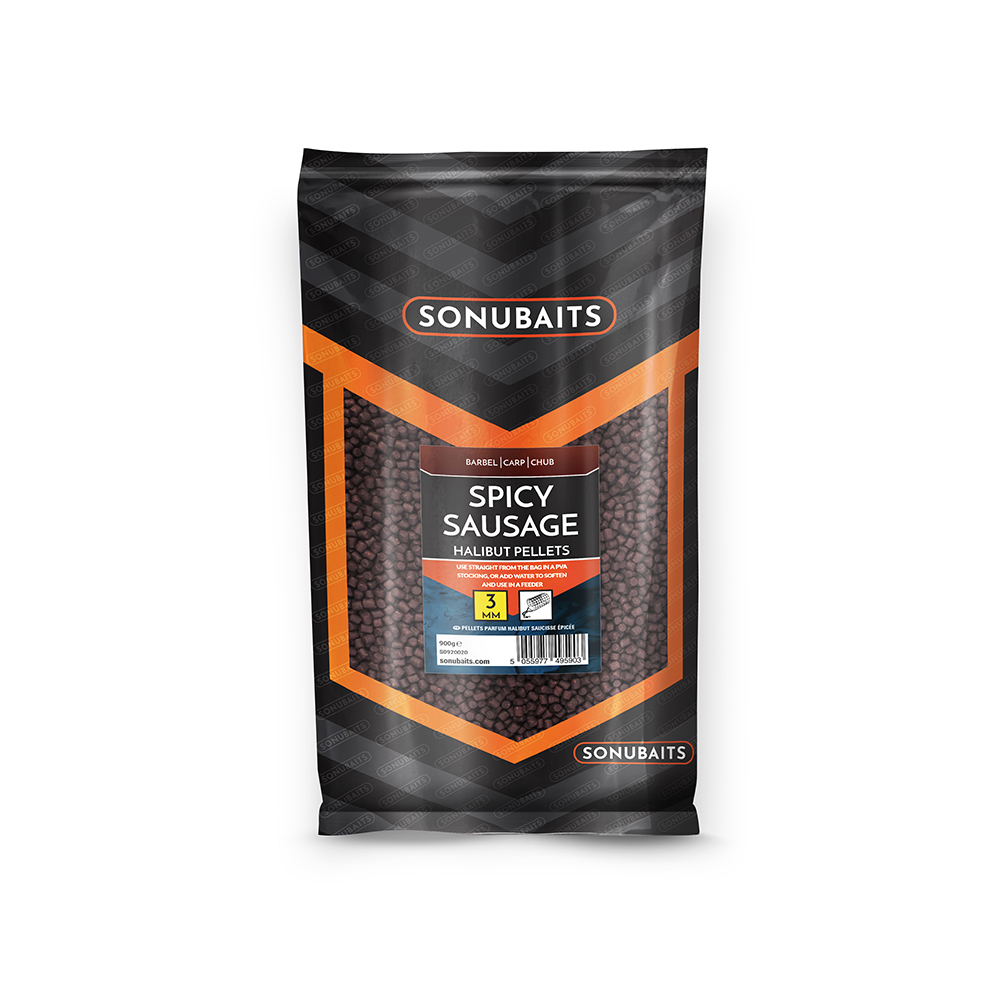 Sonubaits Spicy Sausage Halibut Pellets - 3mm