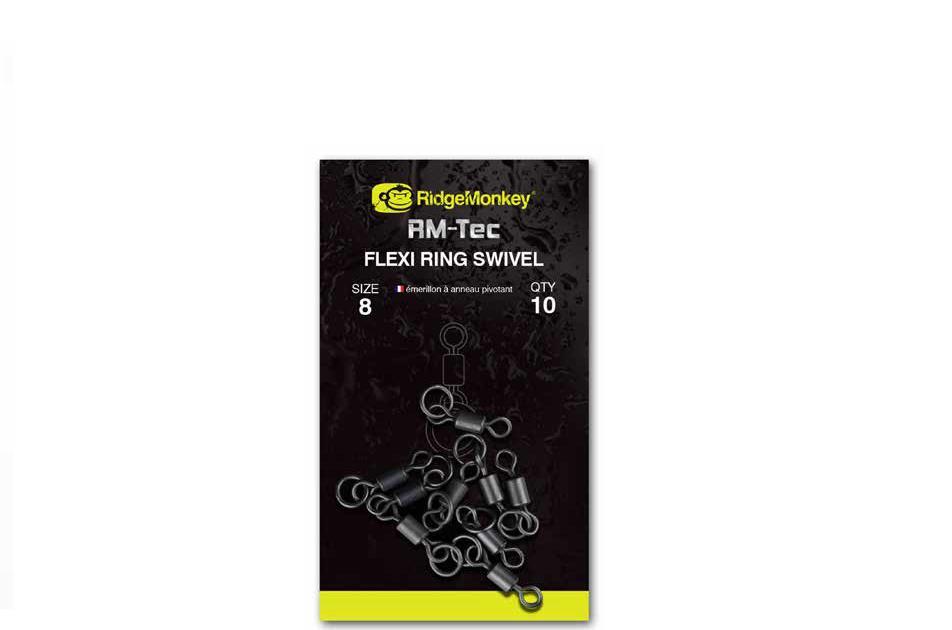 RidgeMonkey RM-Tec Flexi Ring Swivel; Gr. 11; 10 Stück