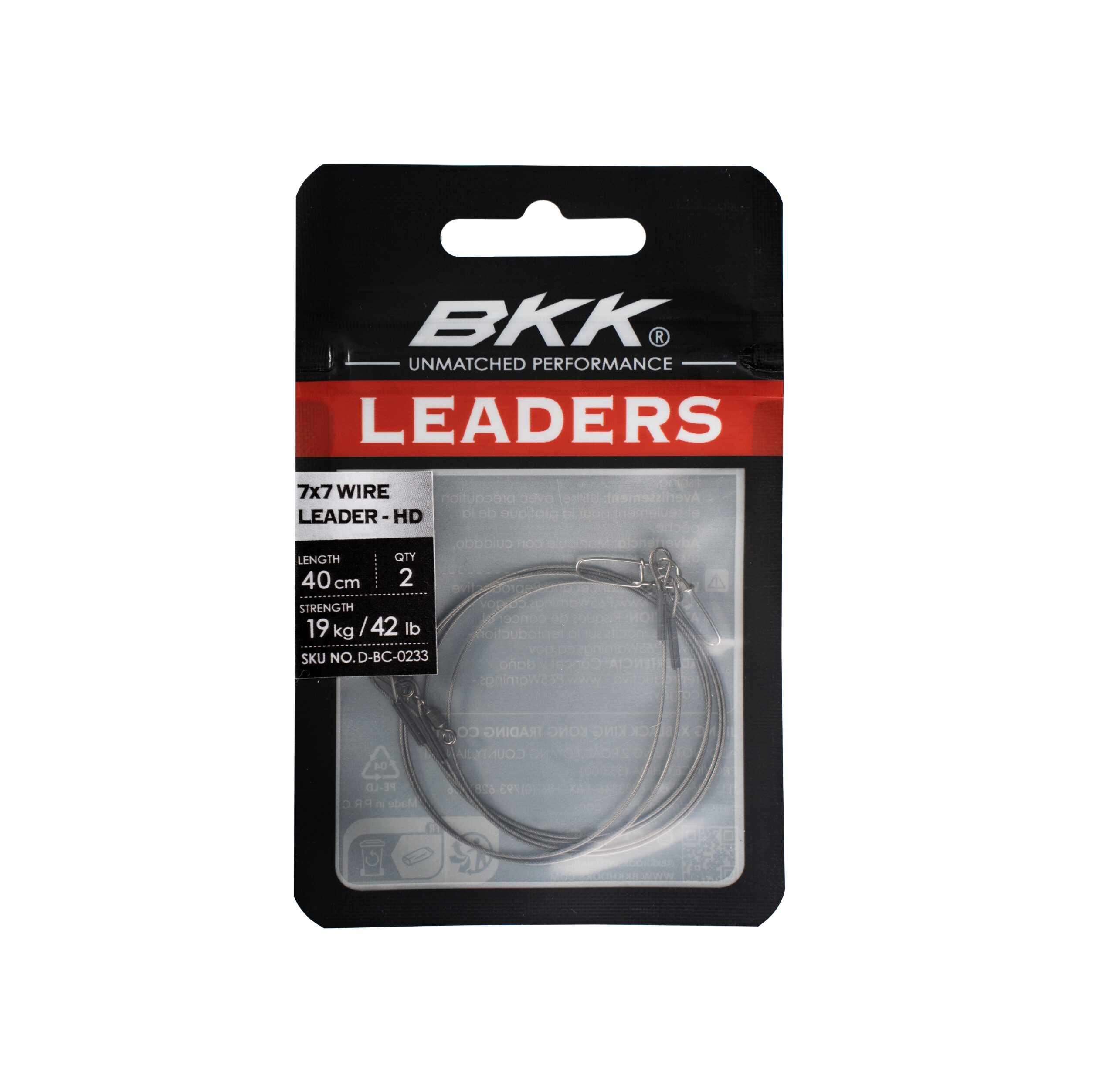 BKK 7×7 Wire leader – HD (Pike Snap) 40 cm / 40 kg