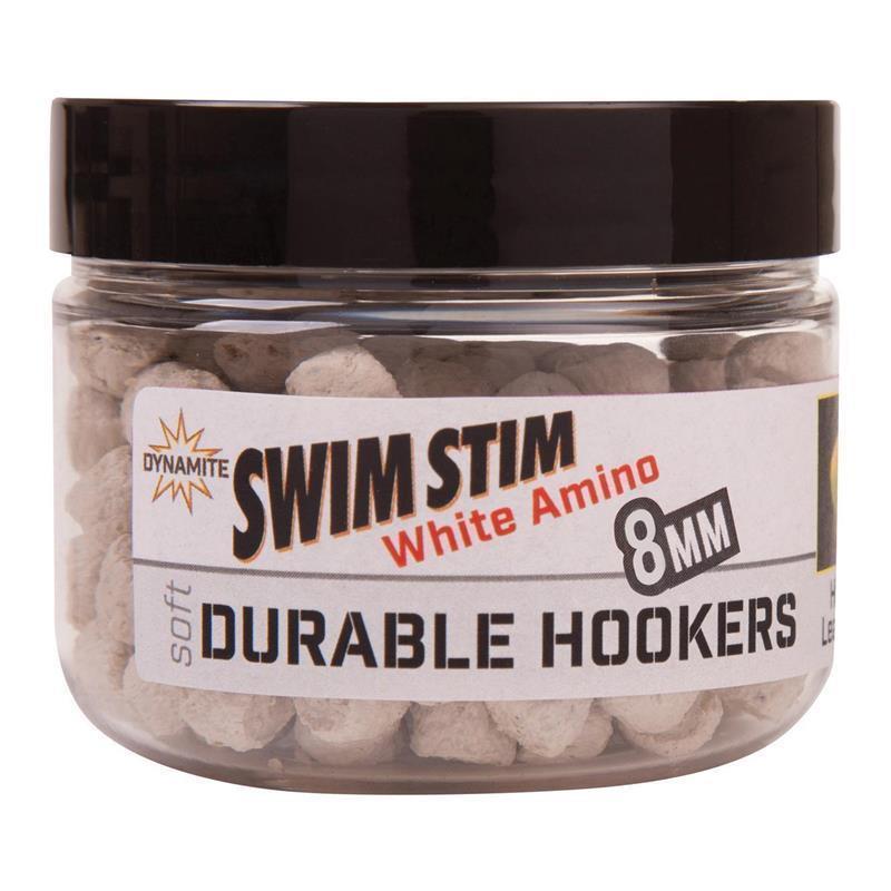 Dynamite Baits Swim Stim White Amino Durable Hookers; 8 Mm