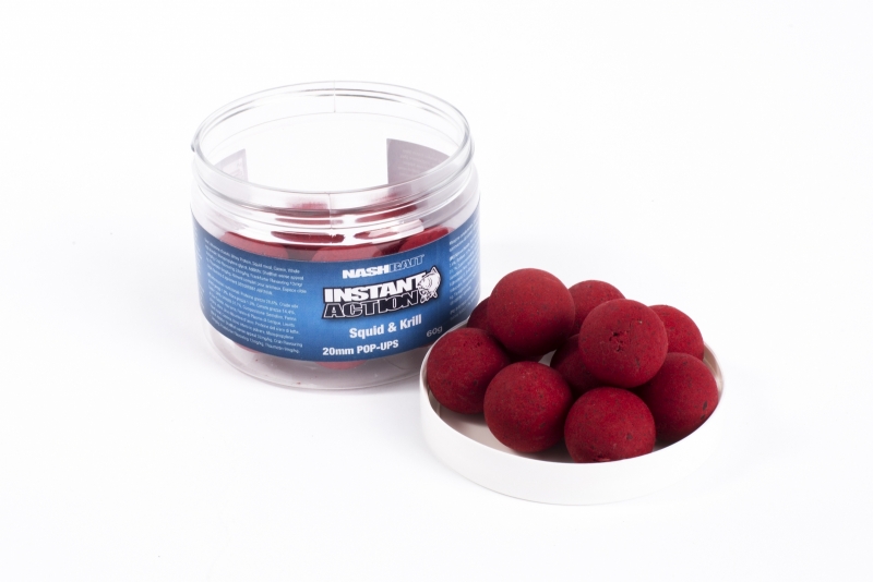 NashBait Instant Action Pop-Ups Squid and Krill; 15mm; 35g NashBait Instant Action Pop-Ups Squid and Krill; 15mm; 35g