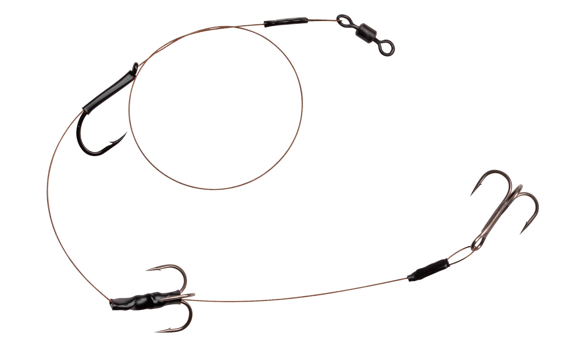 Spro Baitfish Rig 2 x Drilling 1 x Einzelhaken L: 45 cm / 2 x # 4 + SH / 18 kg