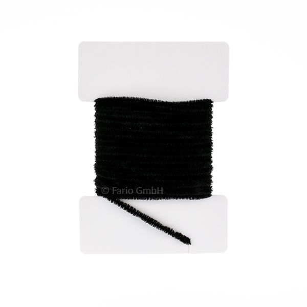 Chenille 3mm Schwarz