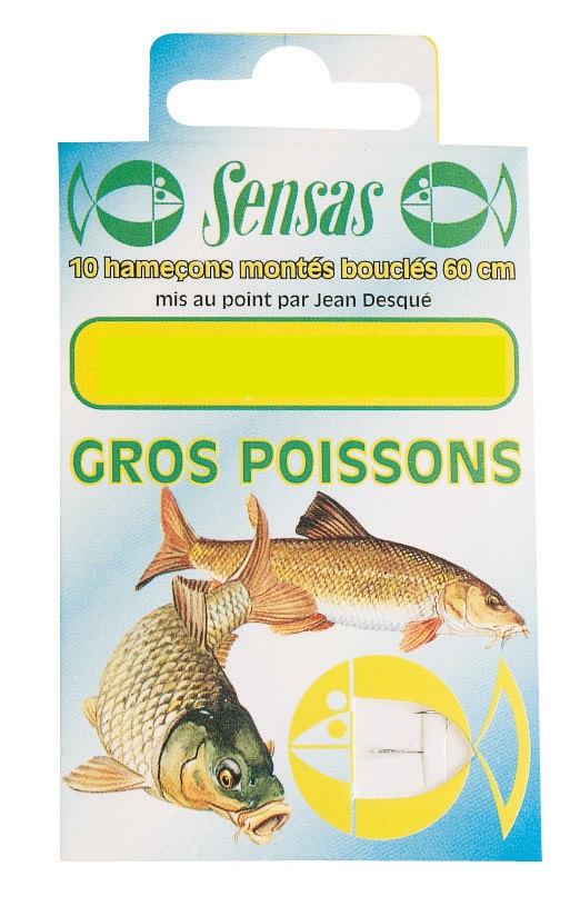 Sensas Gros Poissons Feederhaken; Gr. 20; 0,10 mm; 60 cm