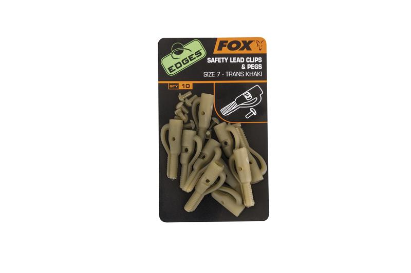Fox Safety Lead Clips & Pegs Gr. 7 Trans Khaki 10 Stück