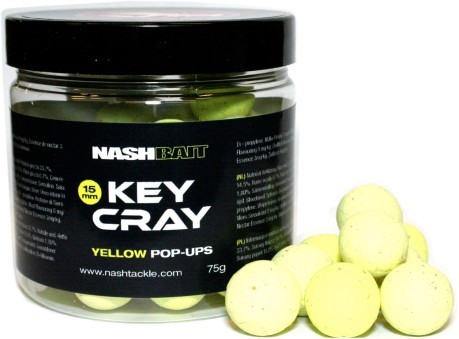 NashBait Key Cray Pop-ups Yellow; 18 mm; 75 g NashBait Key Cray Pop-ups Yellow; 18 mm; 75 g