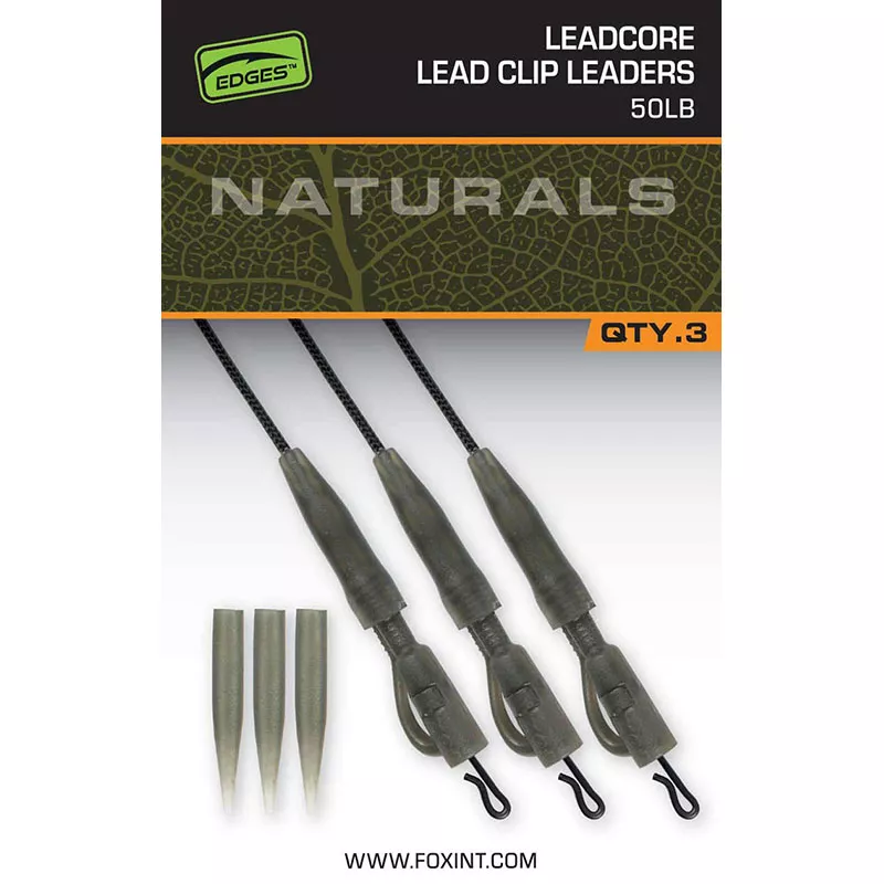 Fox Naturals Leadcore PG Lead Clip Leaders Qty. 3