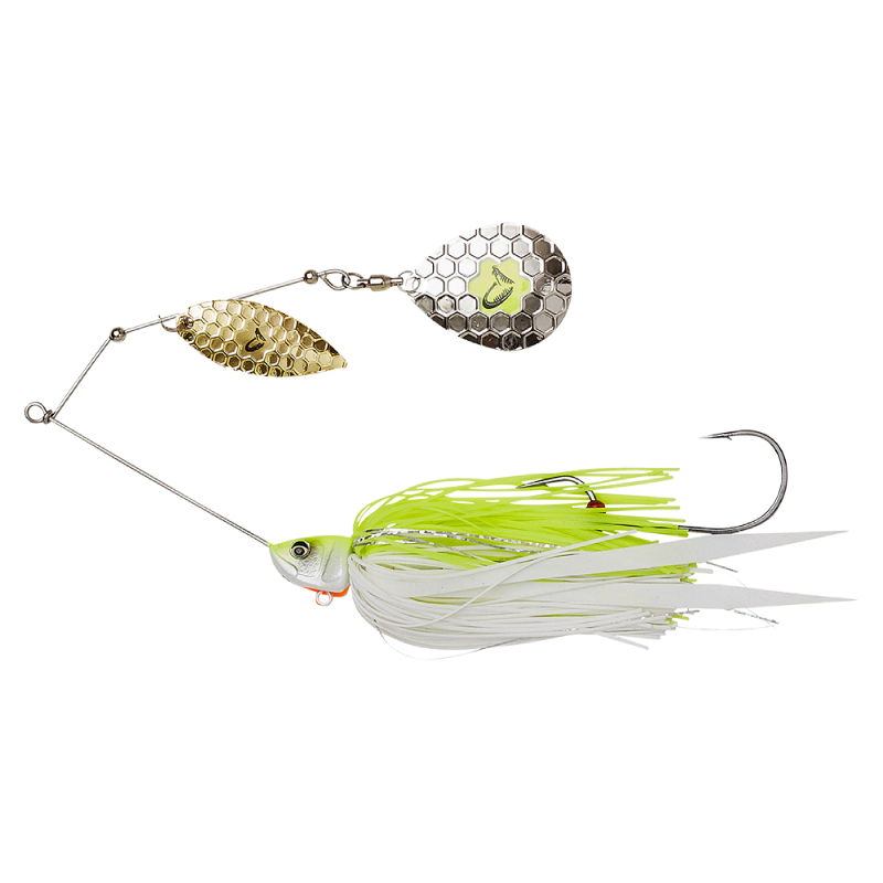 SAVAGE GEAR DA'BUSH SPINNERBAIT 14CM 21G SINKING YELLOW WHITE SILVER SAVAGE GEAR DA'BUSH SPINNERBAIT 14CM 21G SINKING YELLOW WHITE SILVER