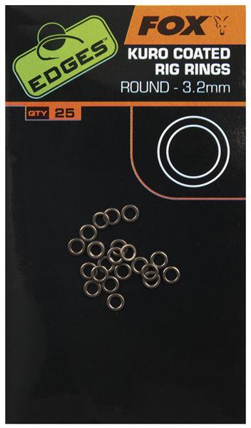 Fox Edges Kuro Rig Rings round; 3,2 mm; Qty. 25