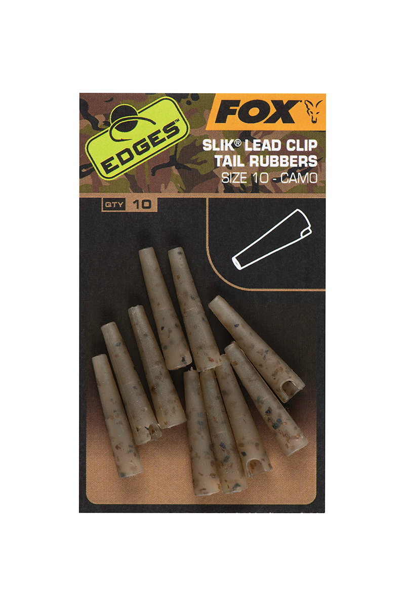Fox EDGES™ Camo Slik Lead Clip Tail Rubber (Size 10) Qty. 10