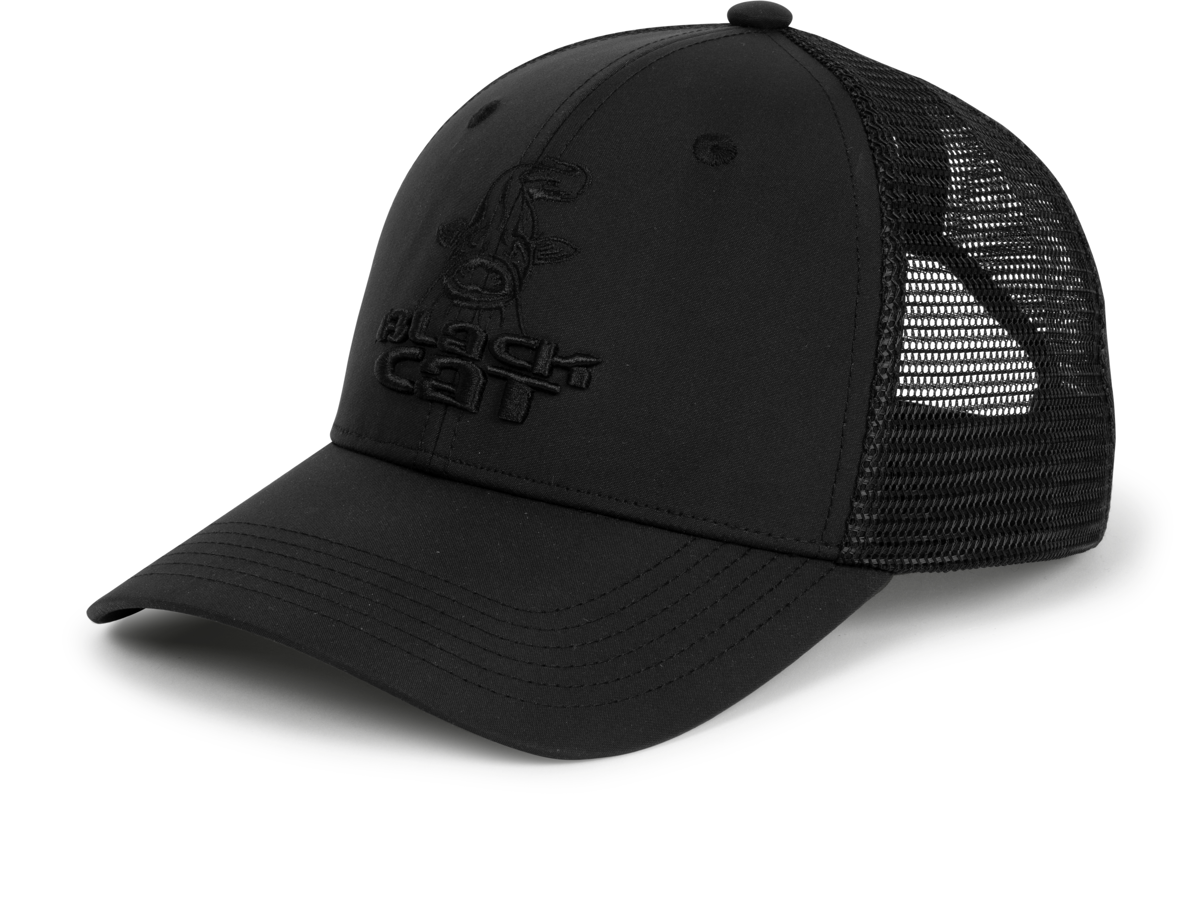 Black Cat Schwarze Truckercap