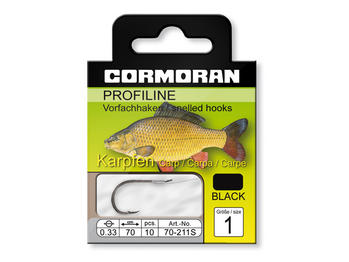 Cormoran Profiline Karpfenhaken black; Gr. 1; 0,33 mm