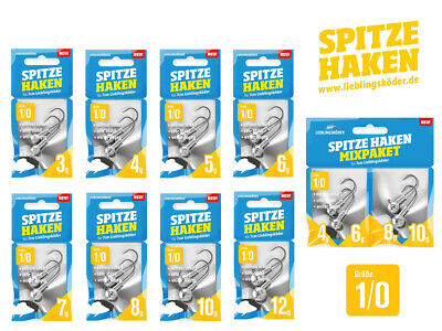 Lieblingsköder Spitze Haken; Größe 1/0; 8 Gramm