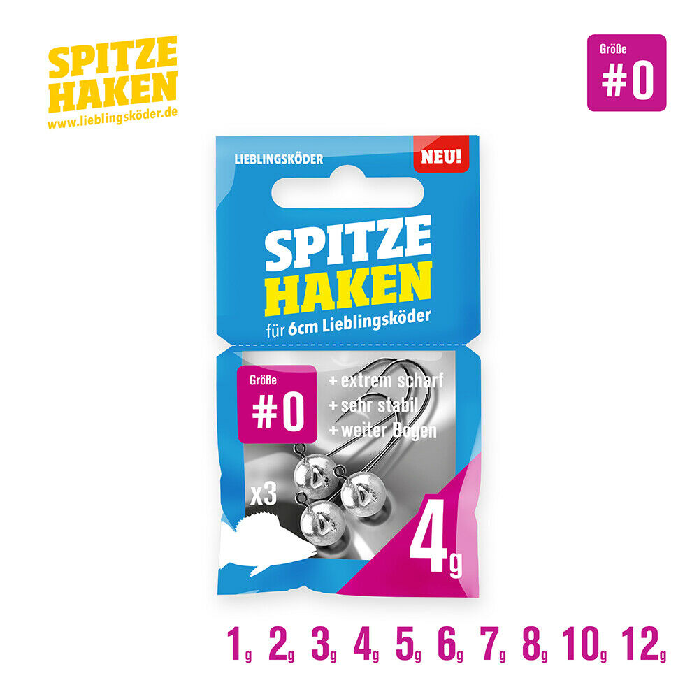 Lieblingsköder Spitze Haken; Größe #0; 1 Gramm
