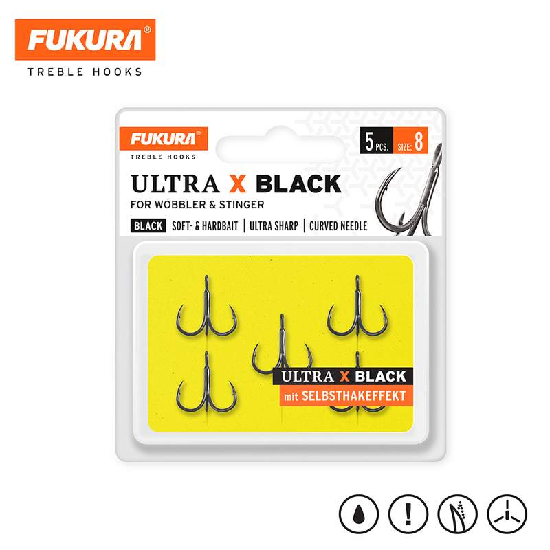 Lieblingsköder Fukura Ultra X Black; Größe 8; 5 Stück