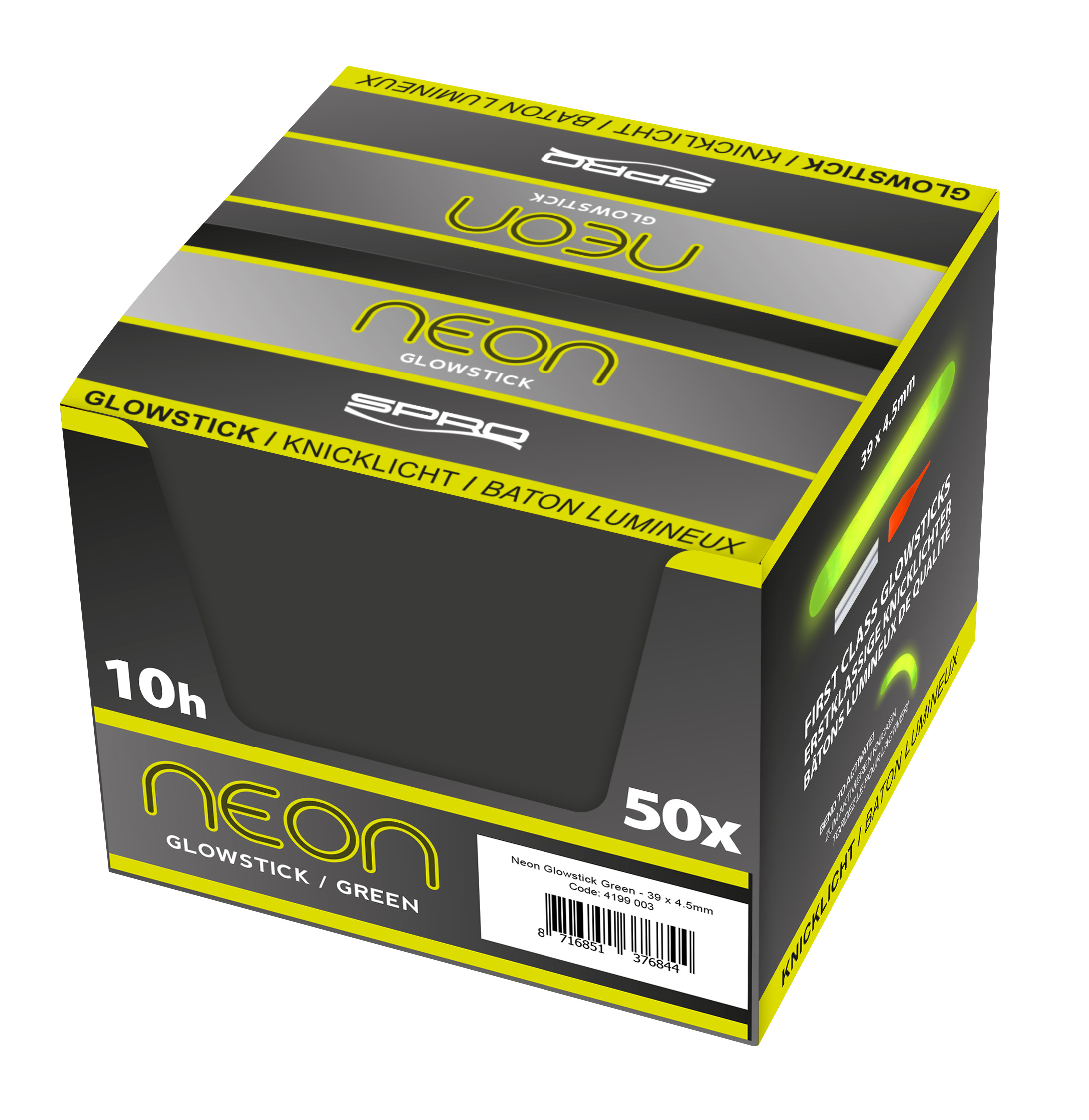 Spro Neon Clip On Glowstick; Green; Small; Qty. 50