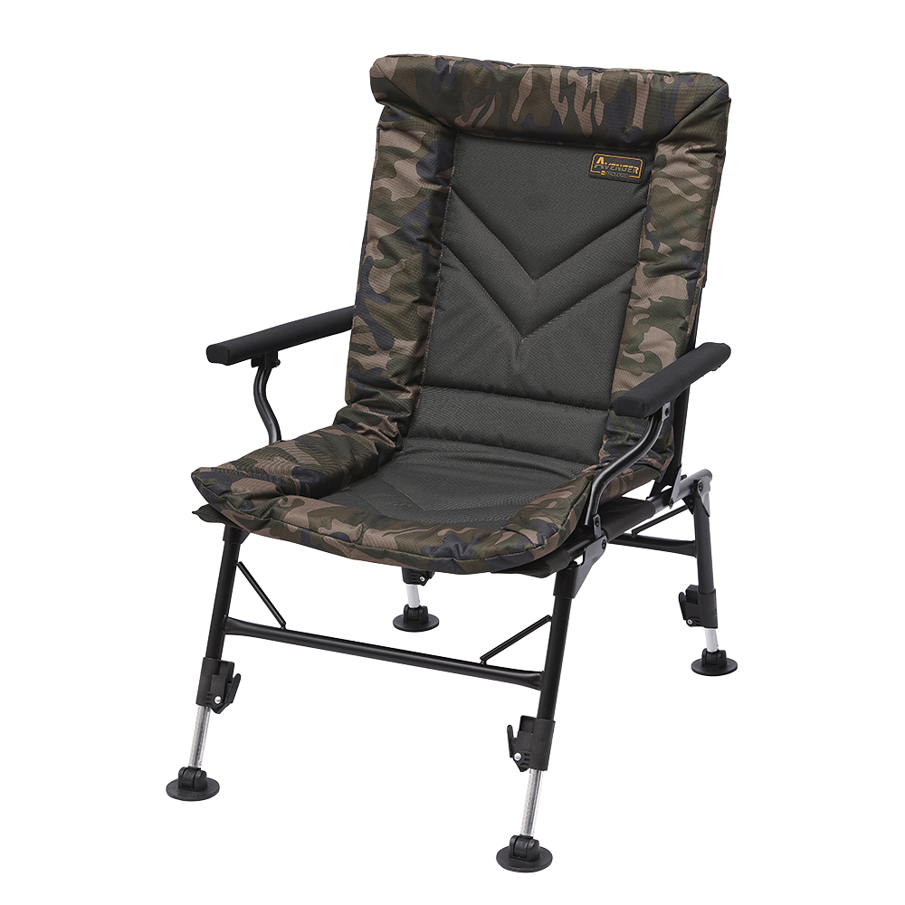 Prologic Avenger Comfort Camo Chair W/Armrest & Covers 140KG