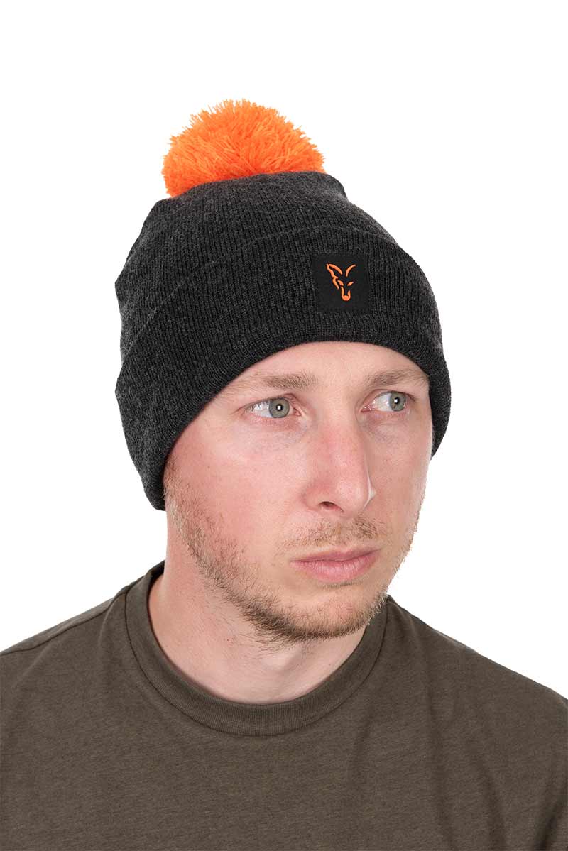 Fox Collection Bobble Hat Black / Orange Fox Collection Bobble Hat Black / Orange