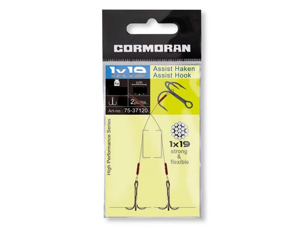 Cormoran Assist Haken 1 x 19; Gr. 2; 16,0 Kg.; L: 10,5 cm; 2 Stück Cormoran Assist Haken 1 x 19; Gr. 2; 16,0 Kg.; L: 10,5 cm; 2 Stück