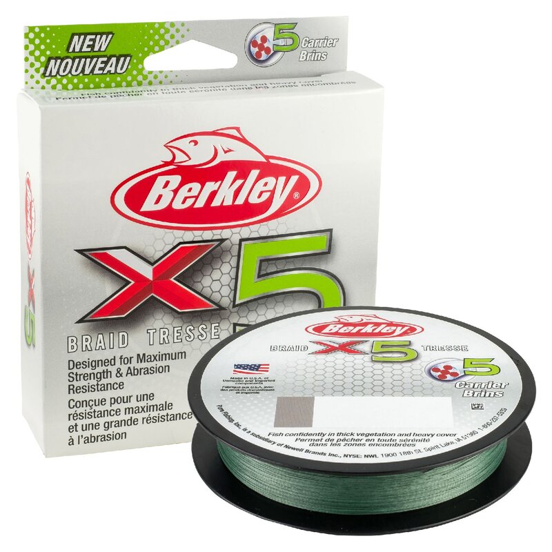 Berkley X5 Braid Low-Vis-Green; 150 m; 0,17 mm; 17,0 Kg.