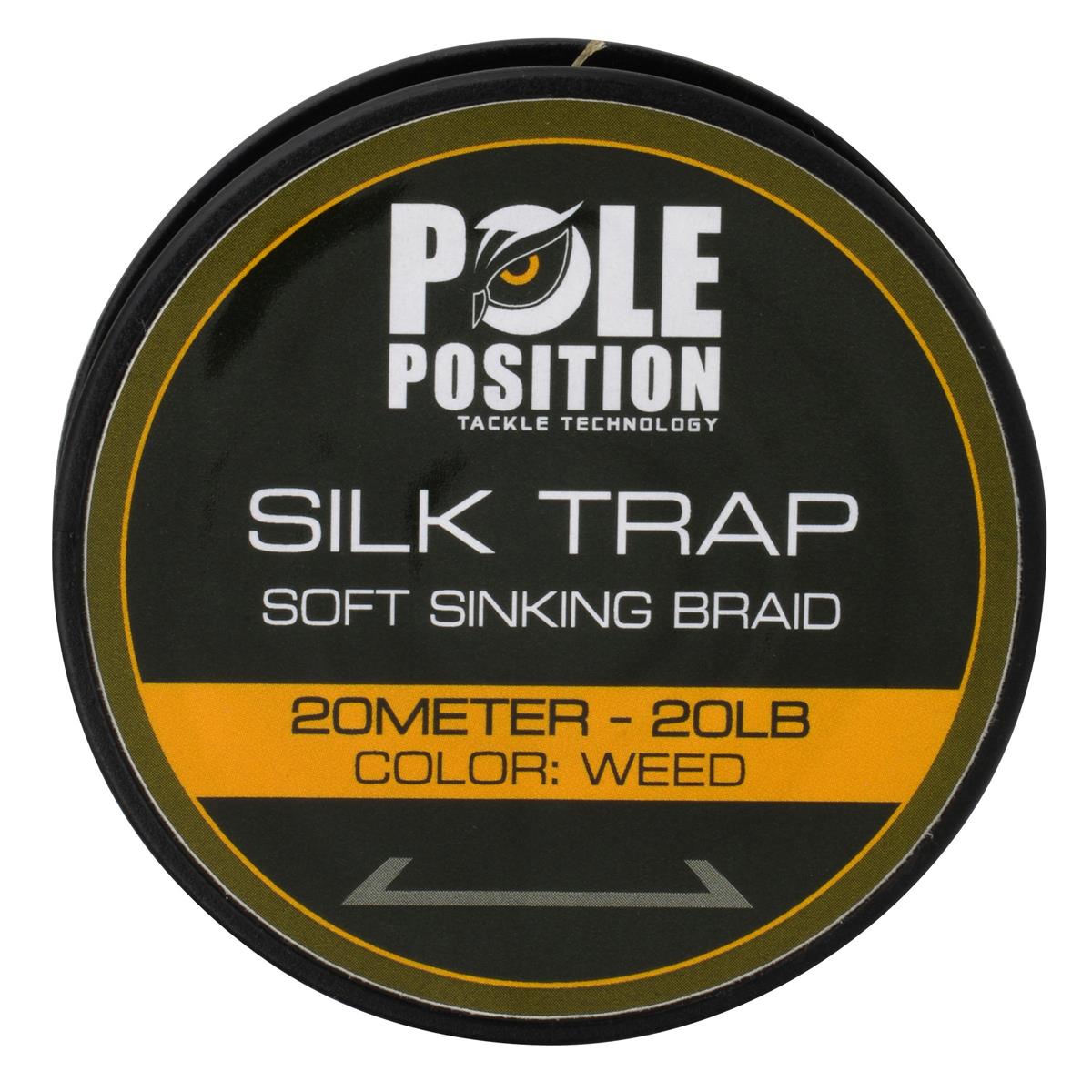 Pole Position Silk Trap Sinking Braid; Weed; 20 Lb; 20 m