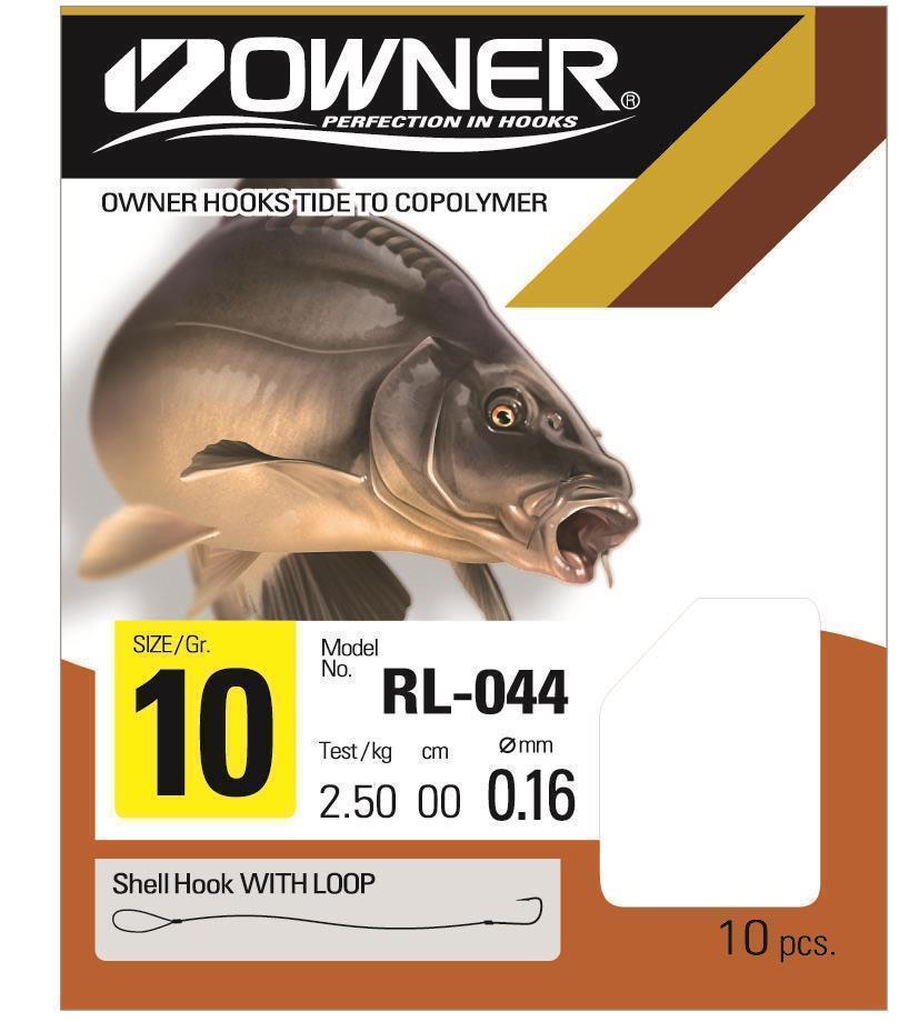Owner Karpfenhaken RL-044 Schwarz; Gr. 1; 9 Stück
